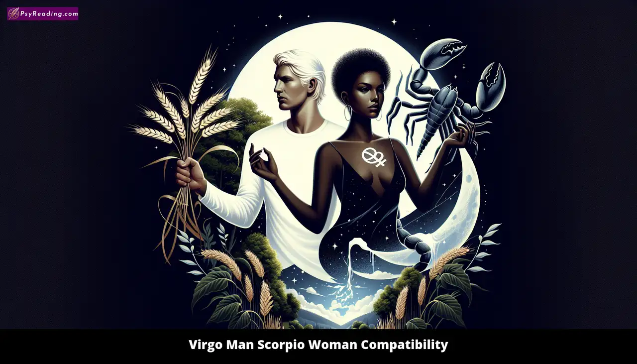 Virgo man and Scorpio woman in harmony.