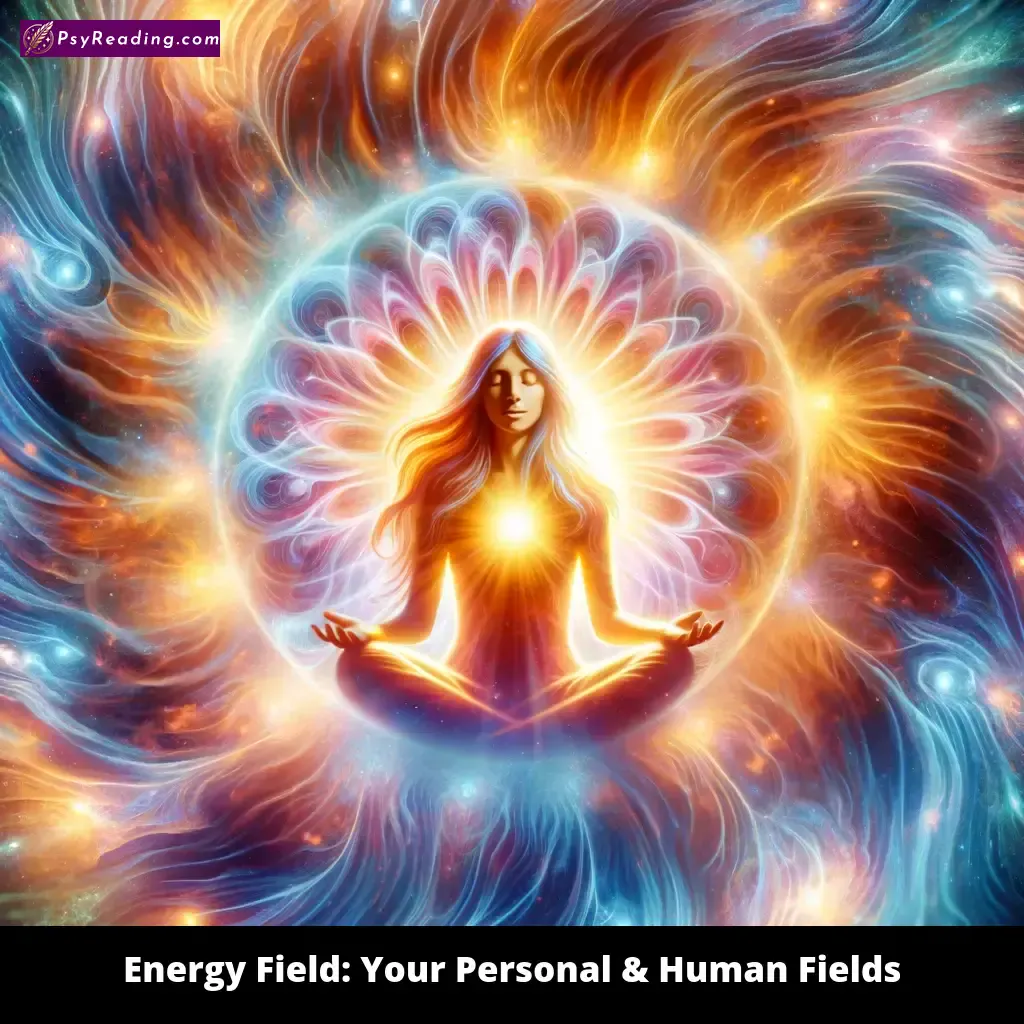 Personal and human energy fields intertwining.
